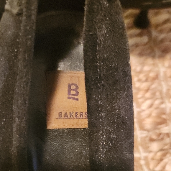 Bakers Black Suede Heels with Silver Buckle - Picture 2 of 10